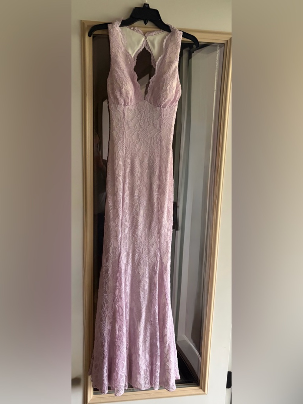 Strapless Pink Lace Gown Morgan & Co Size 3/4 PROM DRESS
